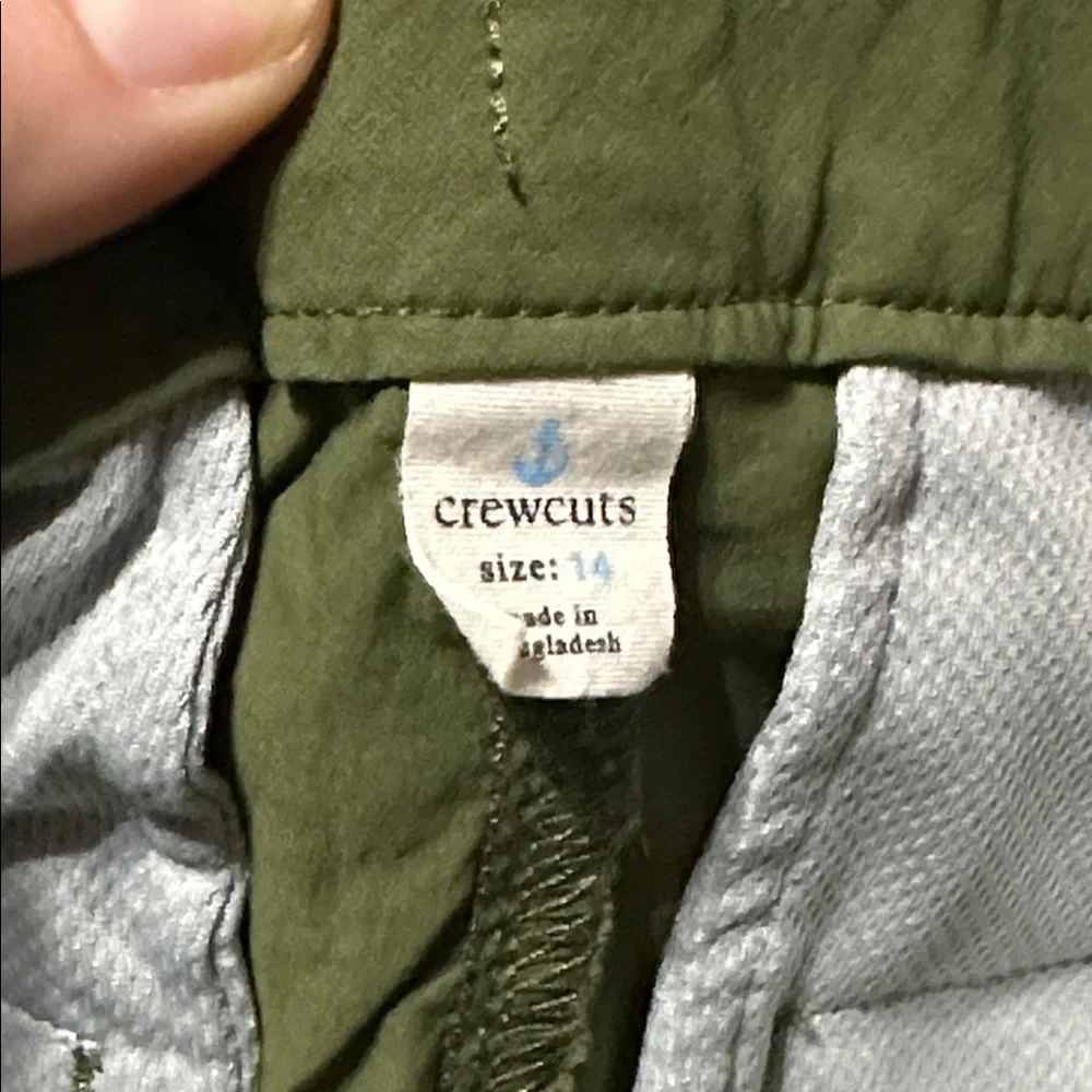 Crewcuts Olive Green Flat Front Shorts, Sz 14